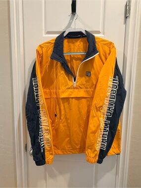 Harley-Davidson Yellow and Black Half-Zip Pullover Jacket